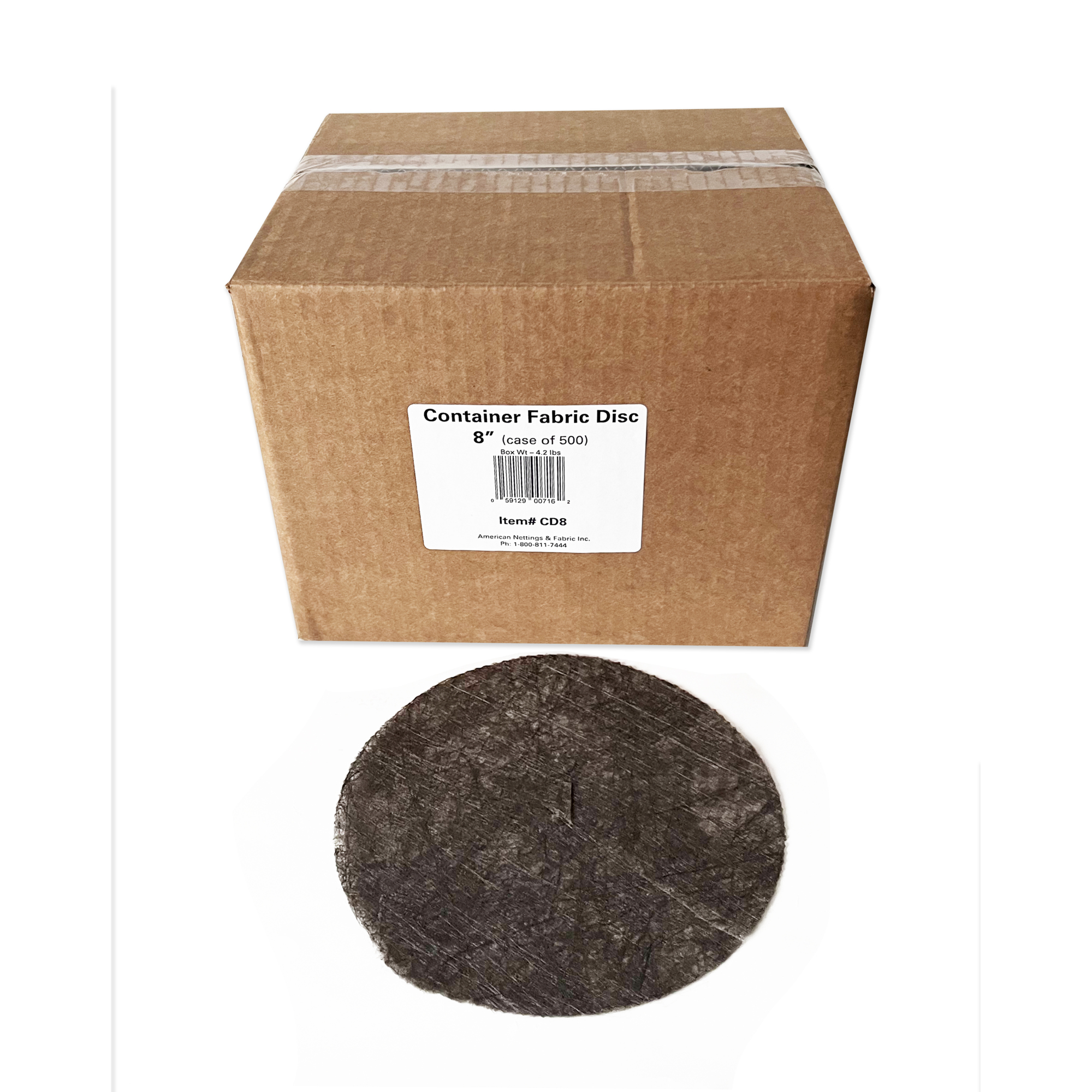 American Nettings & Fabric Planter Container Discs — 8in., 500/Box, Spun-Bonded Polyester, Model# CD8